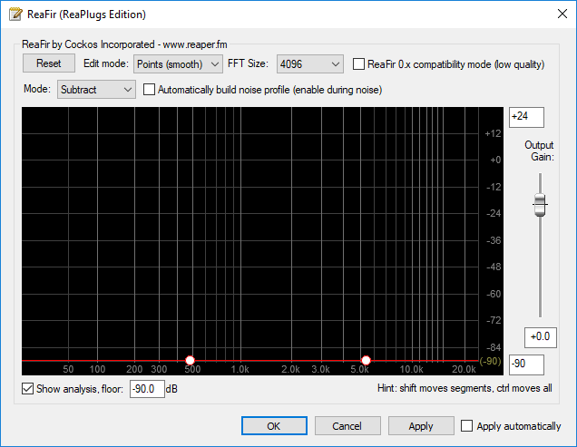 Removing Background Noise with Equalizer APO and Reaper's ReaFir